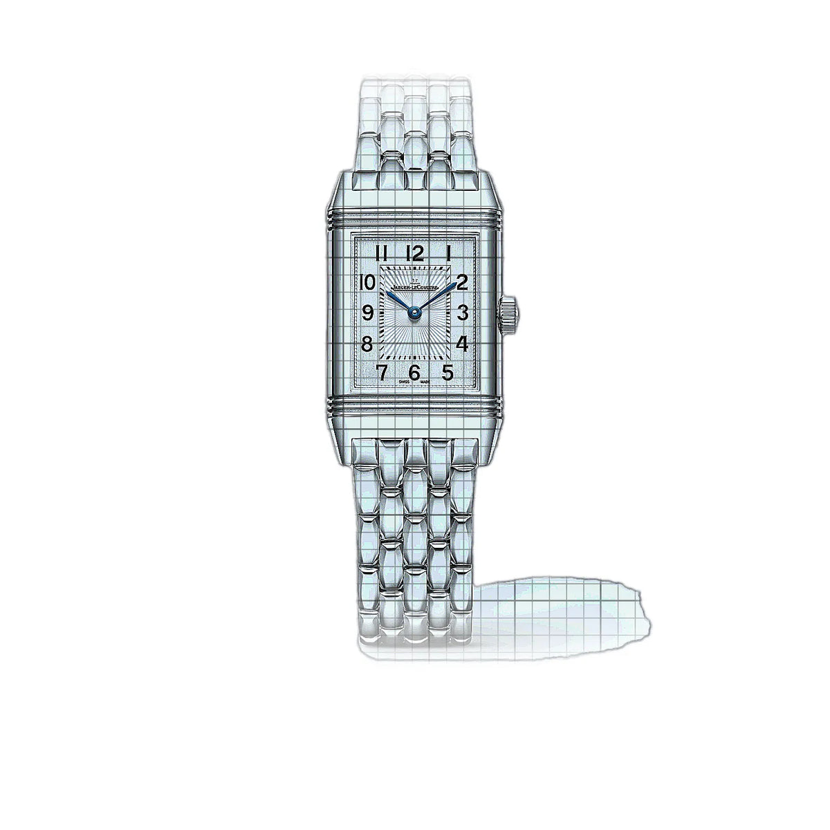 Montre Jaeger-LeCoultre Reverso 2608142, cadran argenté, acier inoxydable, 36 mm