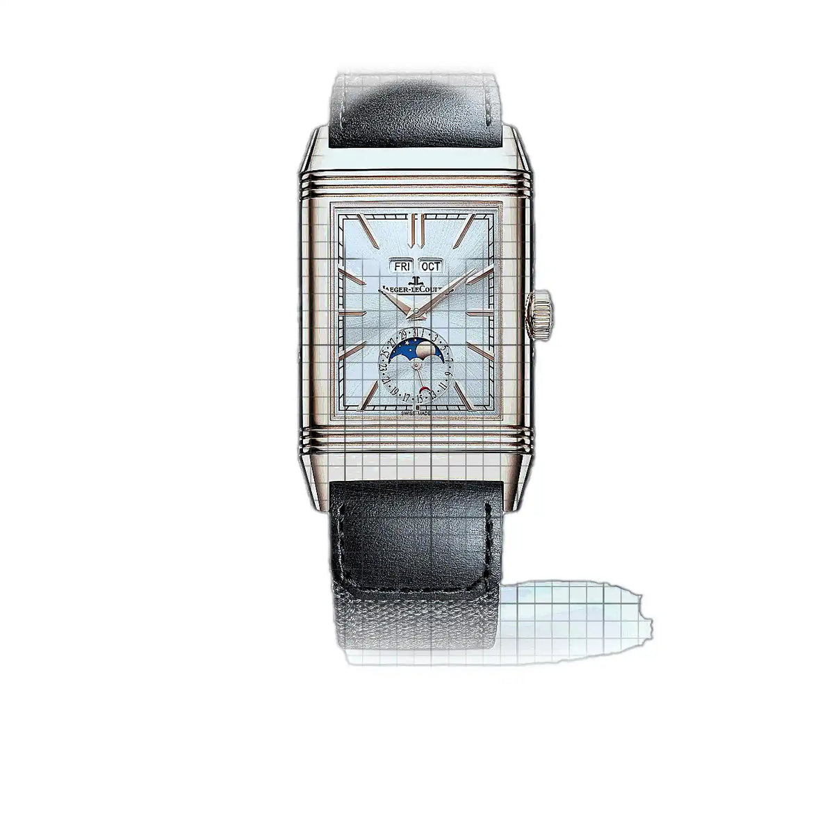 Jaeger-LeCoultre Reverso 3912532 Black Dial Rose gold 50mm Watch