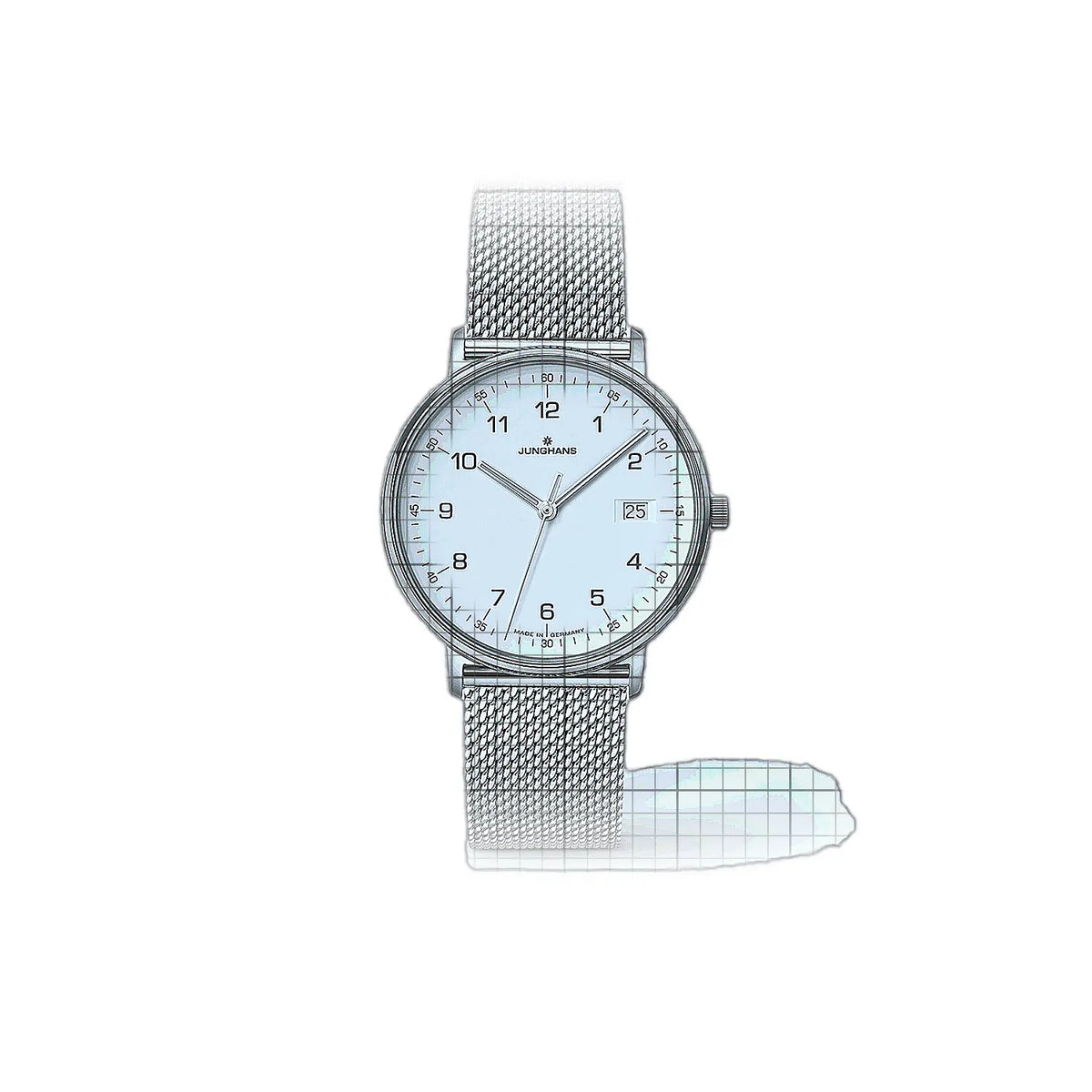 Junghans Form 047/4457.44 White Dial Stainless steel 34mm Watch