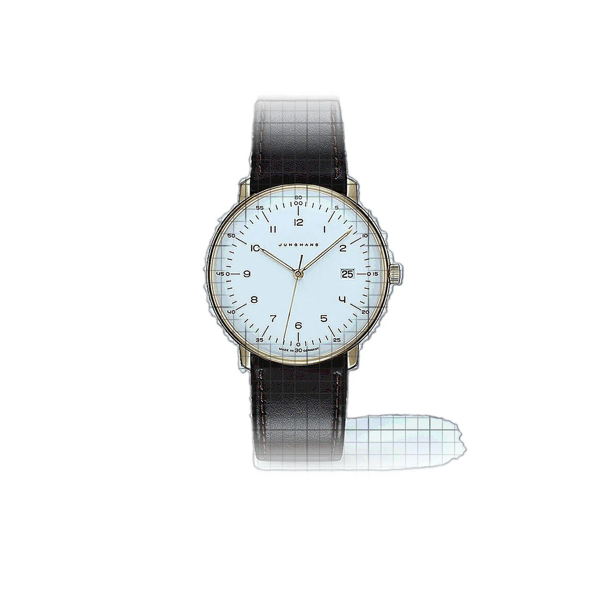 Junghans Max Bill 041/7872.02 White Dial Stainless Steel, Yellow gold, PVD coated 38mm Watch