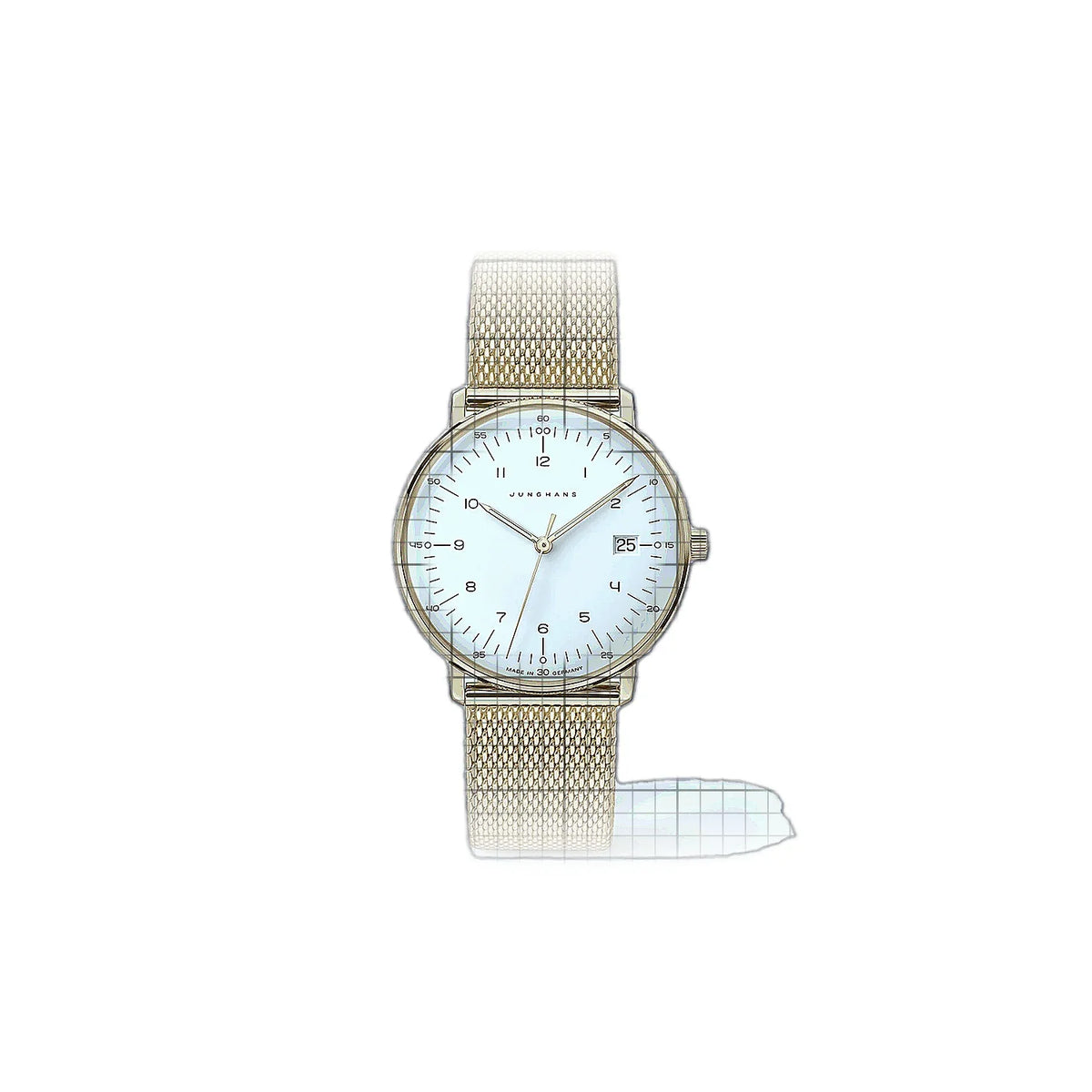 Junghans Max Bill 047/7452.46 White Dial Stainless Steel, Yellow gold, PVD coated 33mm Watch