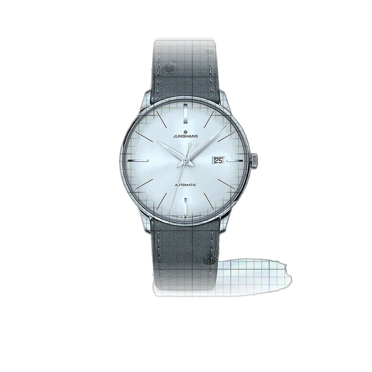 Junghans Meister 027/4416.02 Horloge met zilveren wijzerplaat en roestvrijstalen kast 40mm