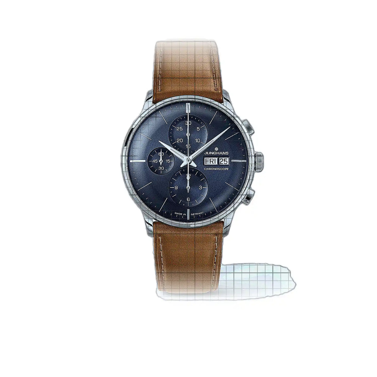 Montre Junghans Meister 027/4526.02, cadran bleu, acier inoxydable, 41 mm