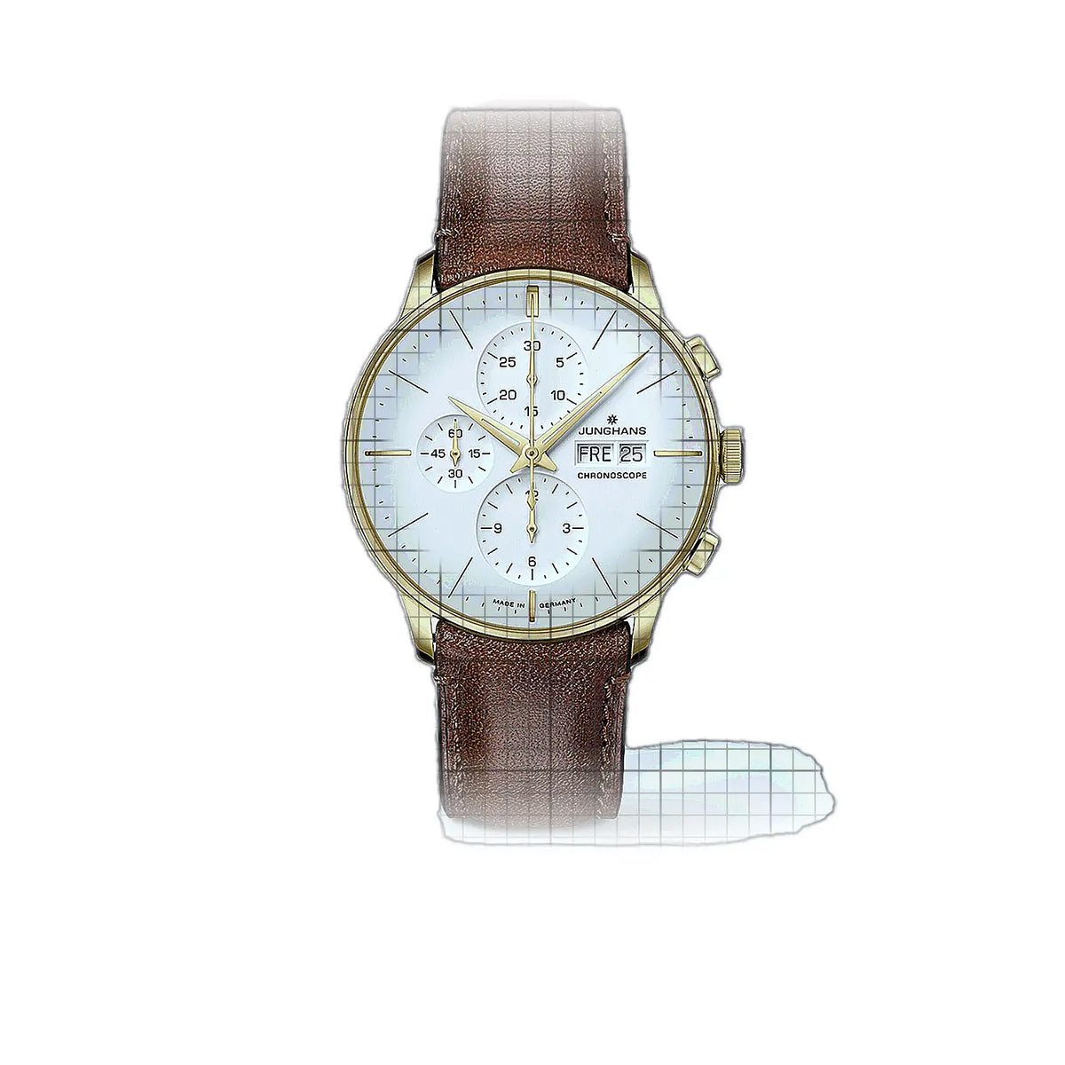 Montre Junghans Meister 027/7620.02 à cadran argenté Acier Inoxydable, Revêtement Pvd, 41 mm