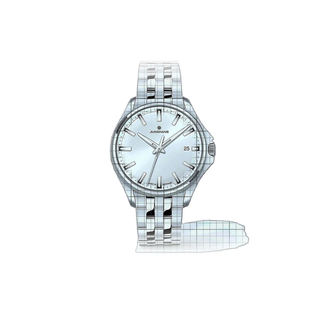 Junghans Meister 047/4633.44 Silber Zifferblatt Edelstahl 35 mm Uhr