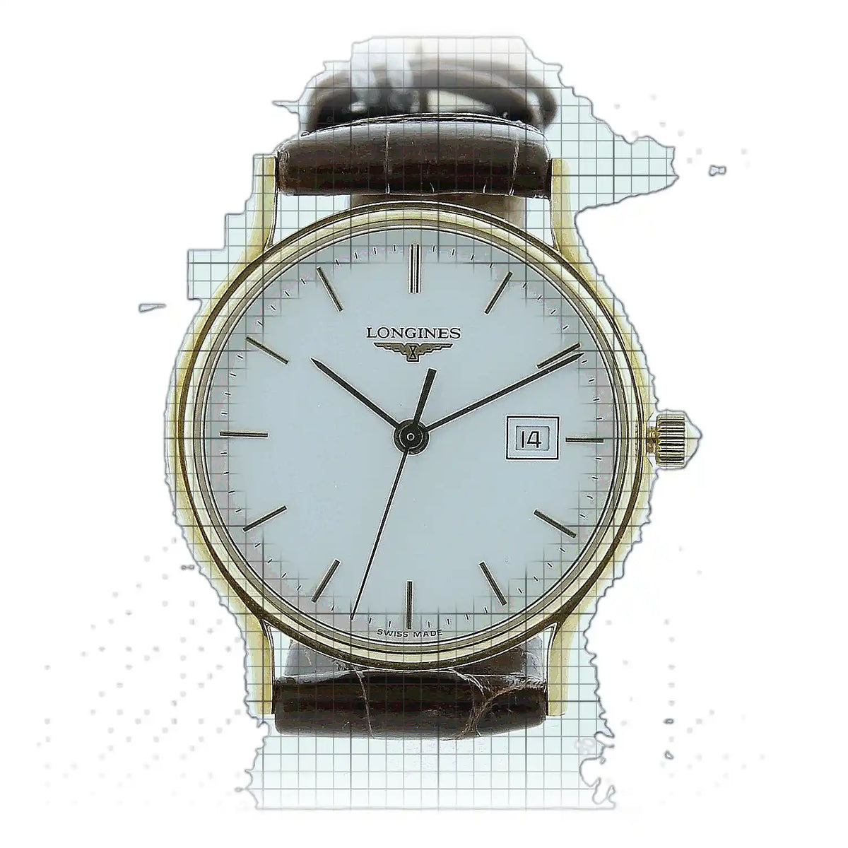 Longines Classic Elegance L4.171.6.12.2 Horloge met witte wijzerplaat en geelgouden kast, 29 mm