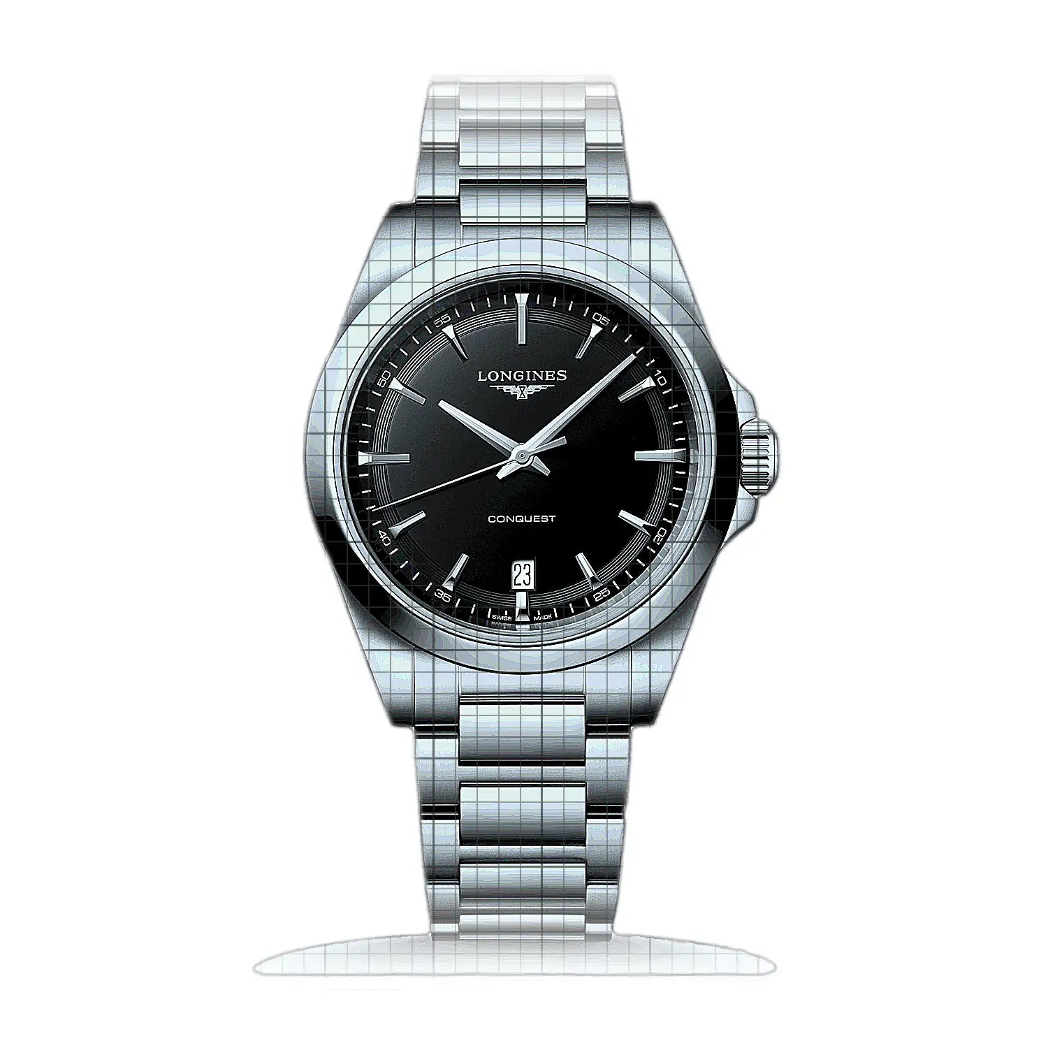Longines Conquest L3.750.4.52.6 Black Dial Stainless steel 38mm Watch