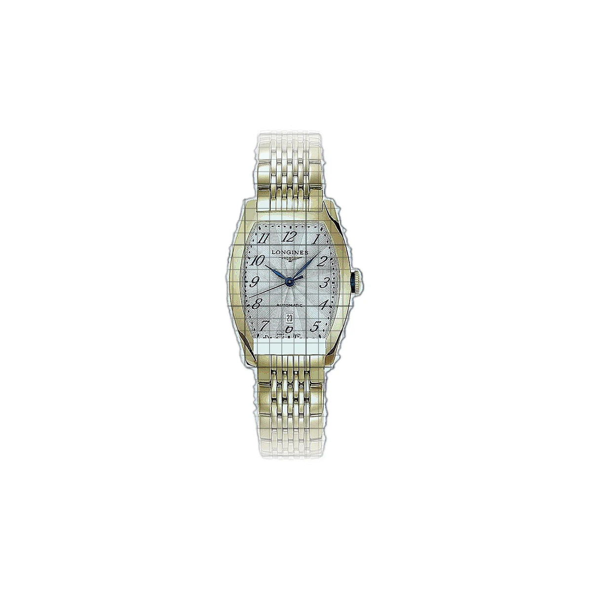 Montre Longines Evidenza L2.142.6.73.6, cadran argenté, or jaune, 30 mm