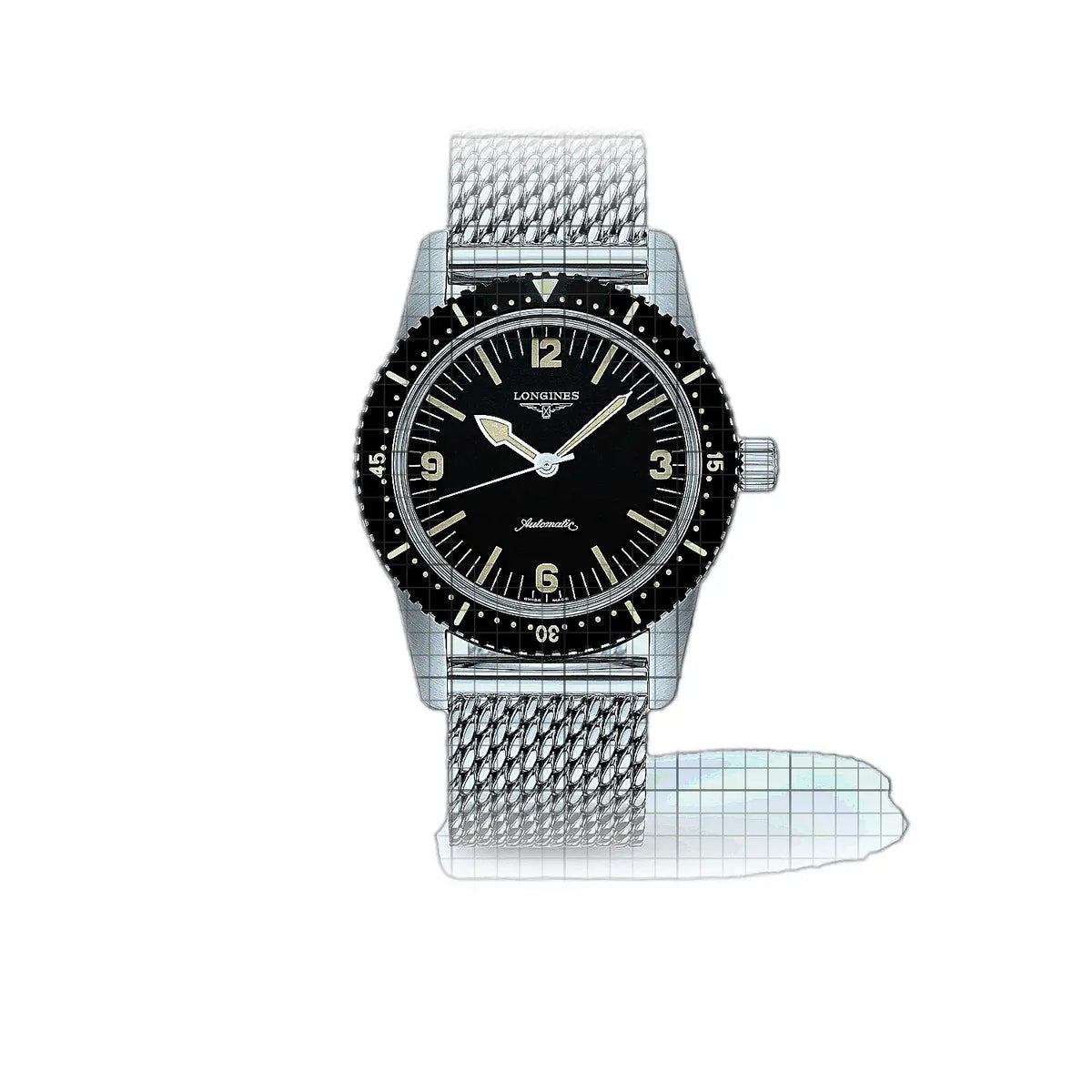 Longines Heritage L2.822.4.56.6 Black Dial Stainless steel 42mm Watch