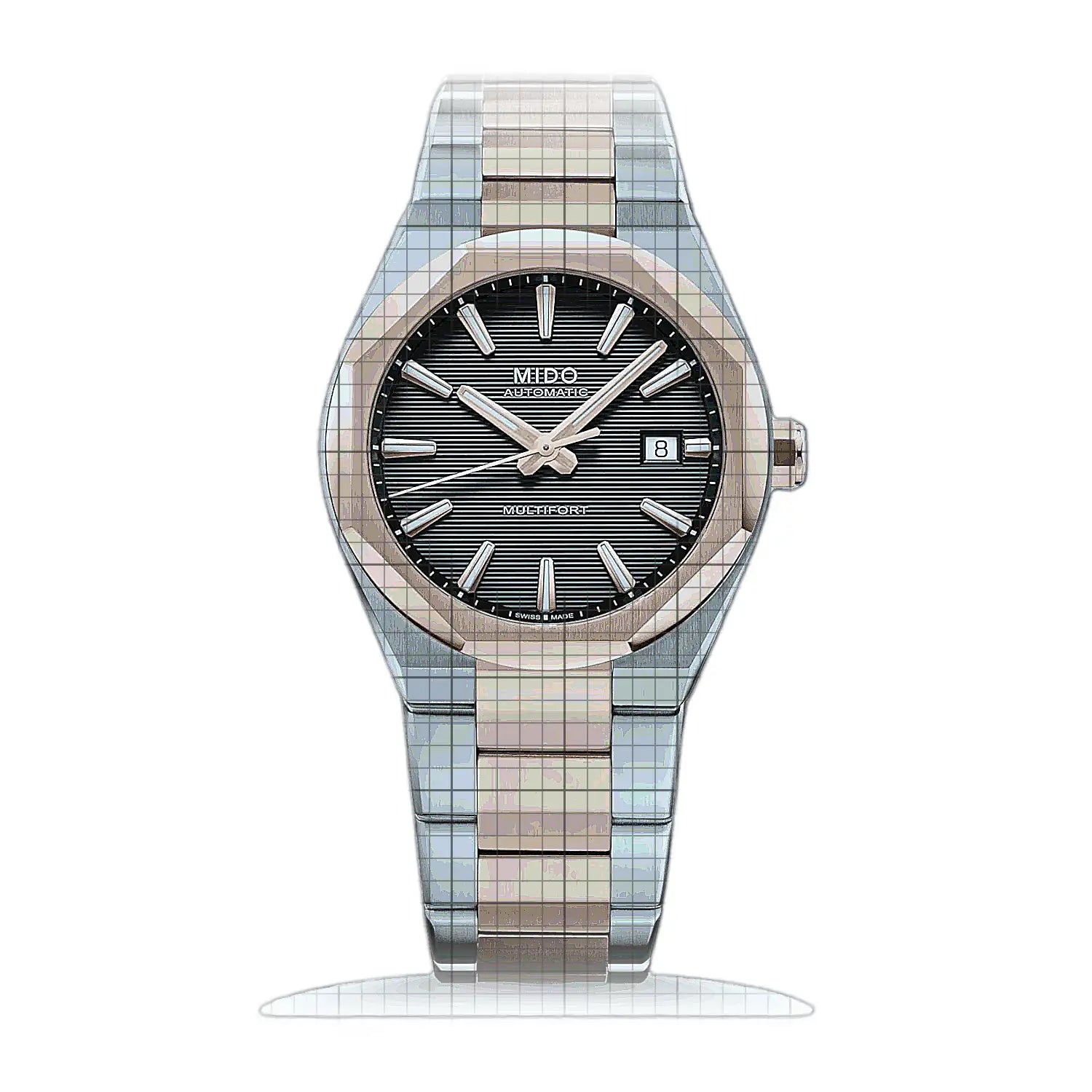 Mido Multifort 8 One Crown M055.507.22.051.00 Black Dial Stainless steel 40mm Watch