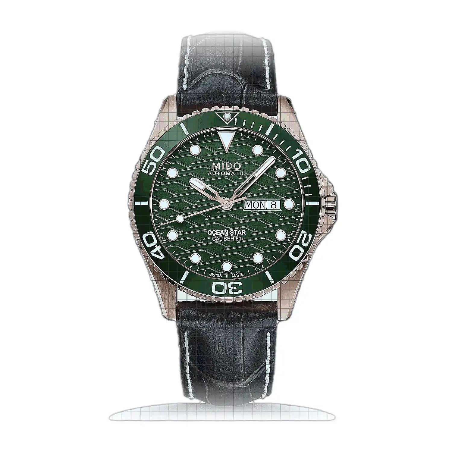 Mido Ocean Star 200 C M042.430.36.091.00 Green Dial Stainless steel 42mm Watch