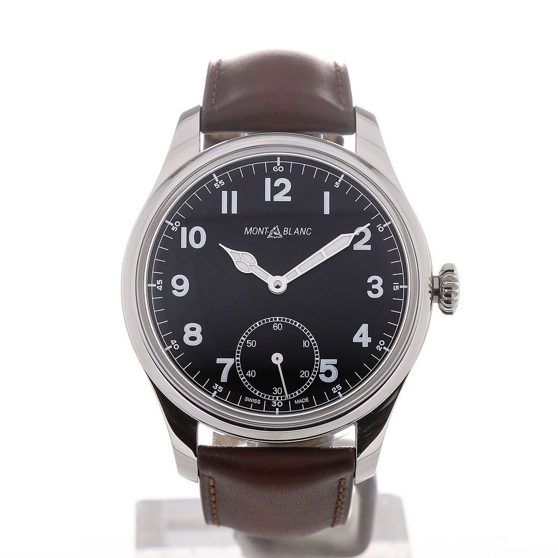 Montblanc 1858 met handopwinding, zwart, 44 mm