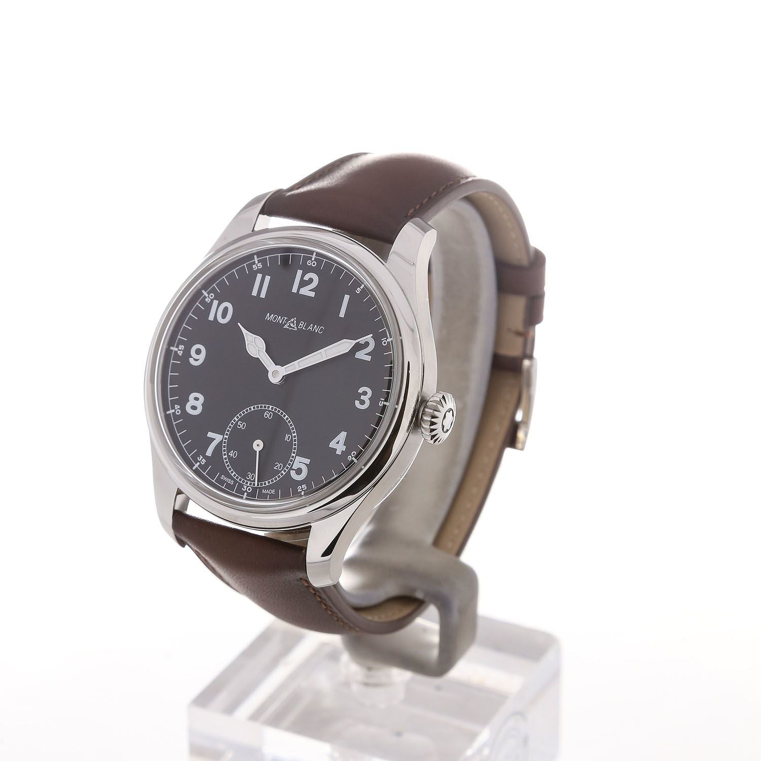 Montblanc 1858 met handopwinding, zwart, 44 mm