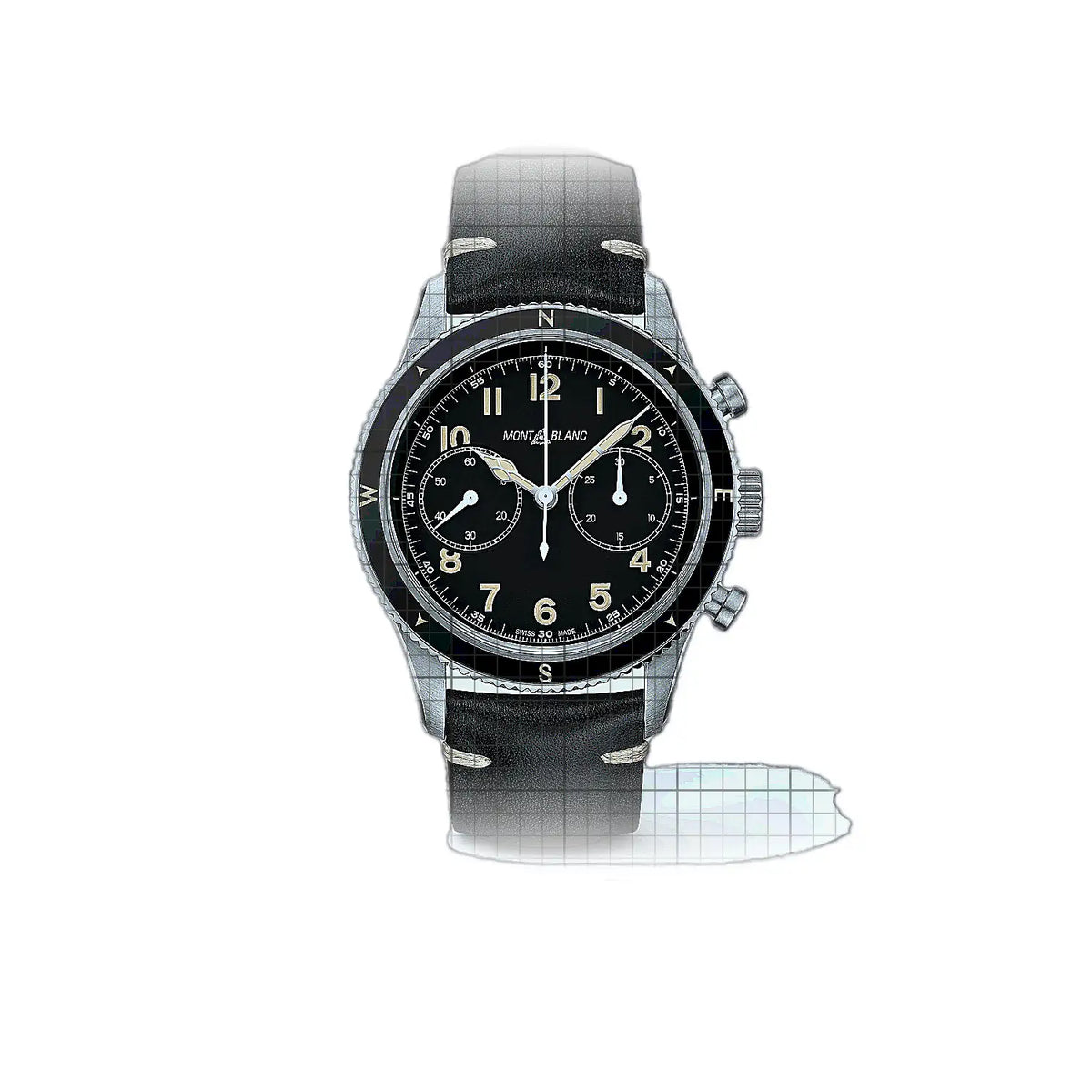 Montblanc 1858 MB126915 Black Dial Stainless steel 42mm Watch