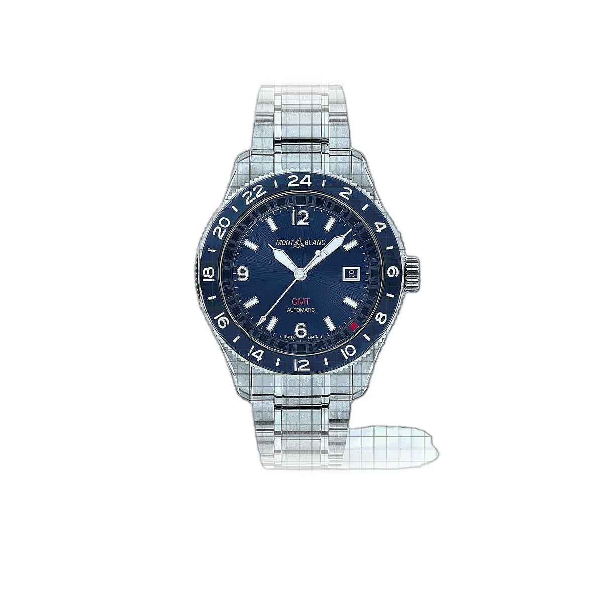 Montblanc 1858 MB129616 Blaues Zifferblatt, Edelstahl, 42 mm Uhr
