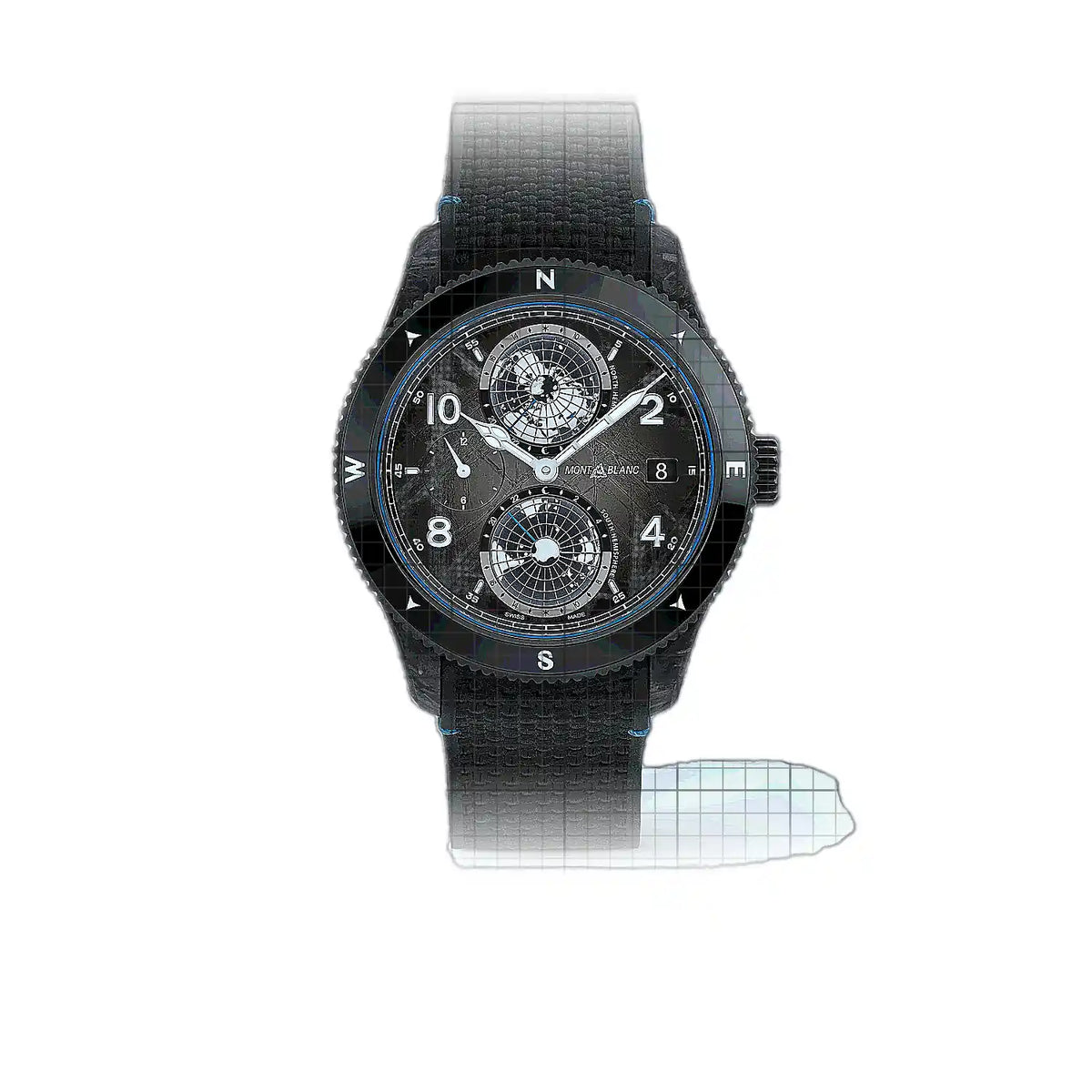 Montblanc 1858 MB132300 Black Dial Carbon 44mm Watch