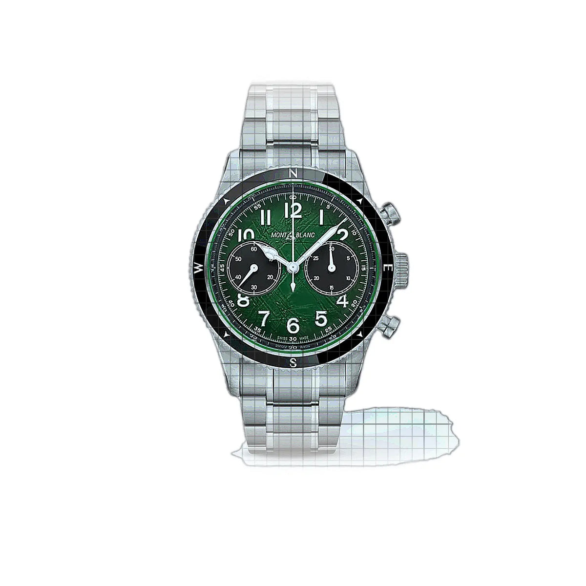 Montblanc 1858 MB133298 Grün Zifferblatt Edelstahl 42 mm Uhr