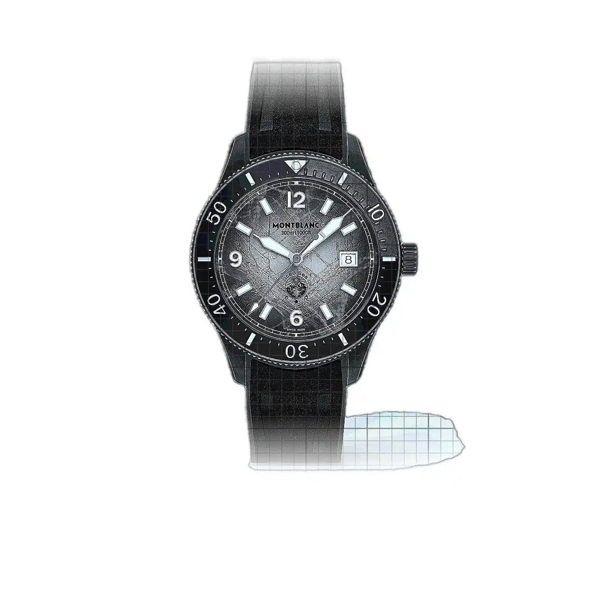 Montre Montblanc 1858 MB134017 Noir Cadran en acier inoxydable, 41 mm