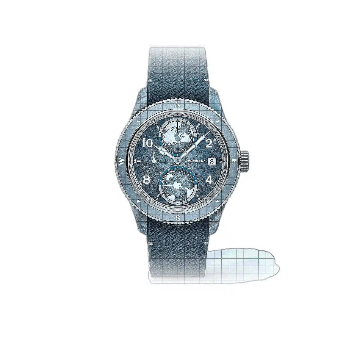 Montblanc 1858 MB134019 Blue Dial Titanium 44mm Watch