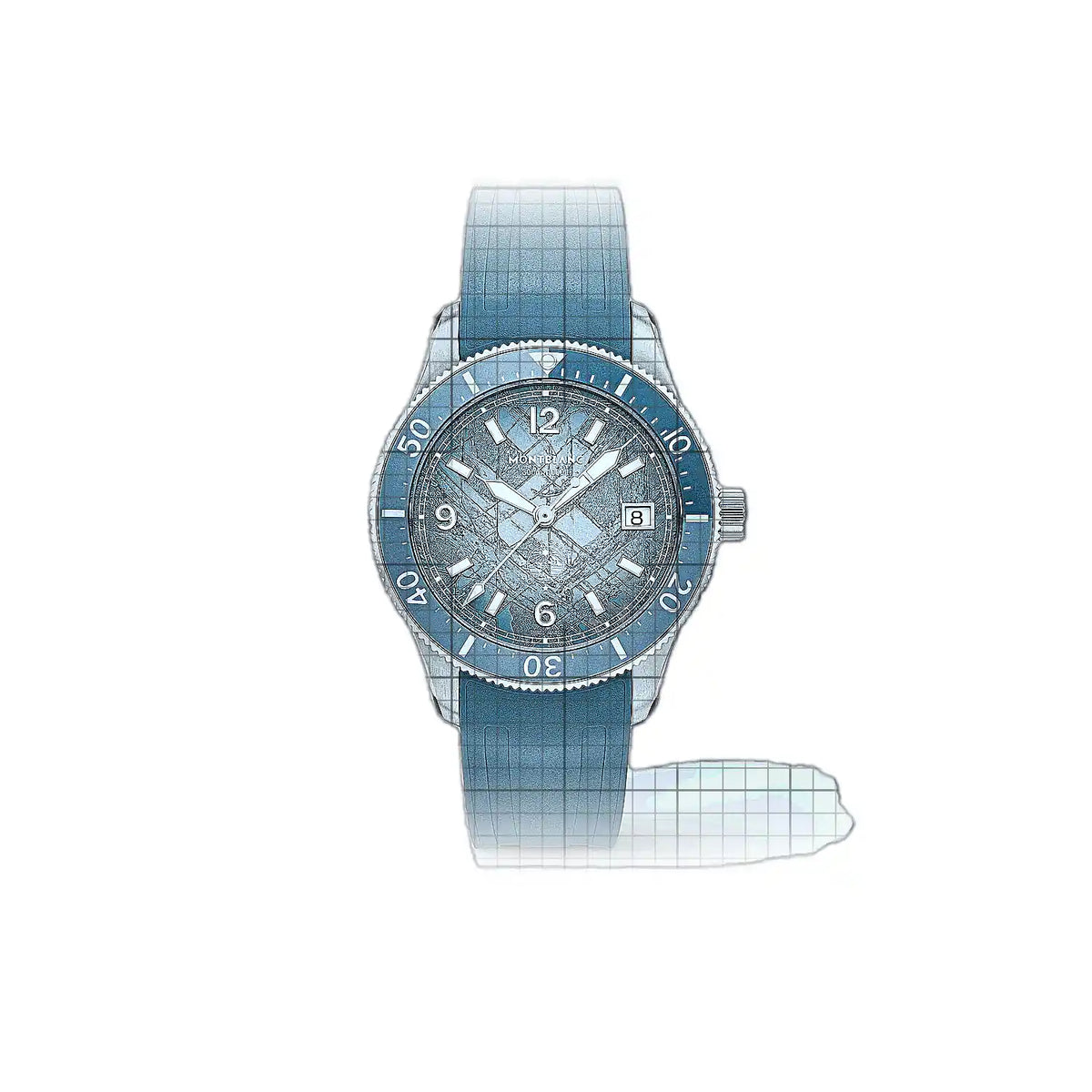 Montblanc 1858 MB134023 Blue Dial Stainless steel 38mm Watch