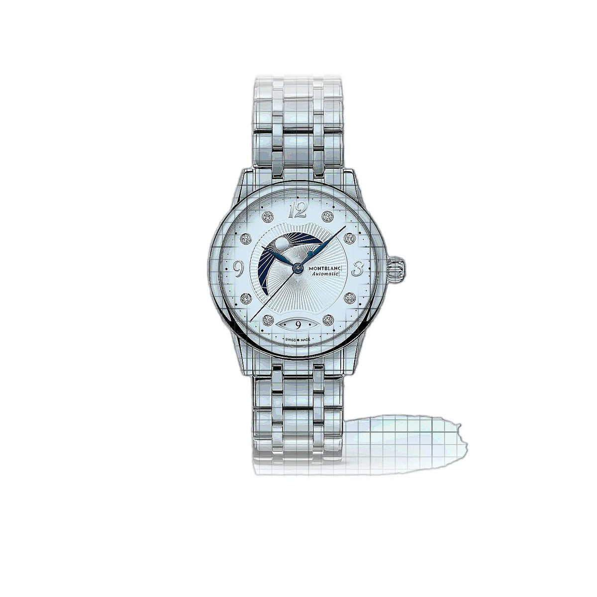 Montre Montblanc Bohème MB127356, cadran argenté, acier inoxydable, 34 mm