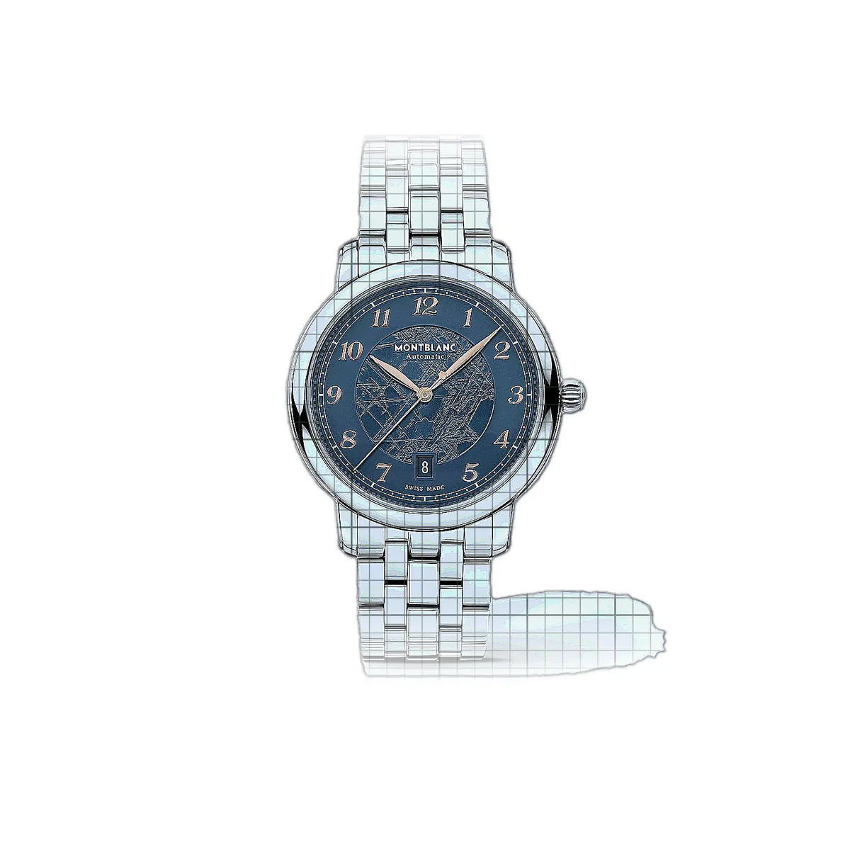 Montblanc Star Legacy MB129629 Horloge met blauwe wijzerplaat en roestvrijstalen kast 39mm