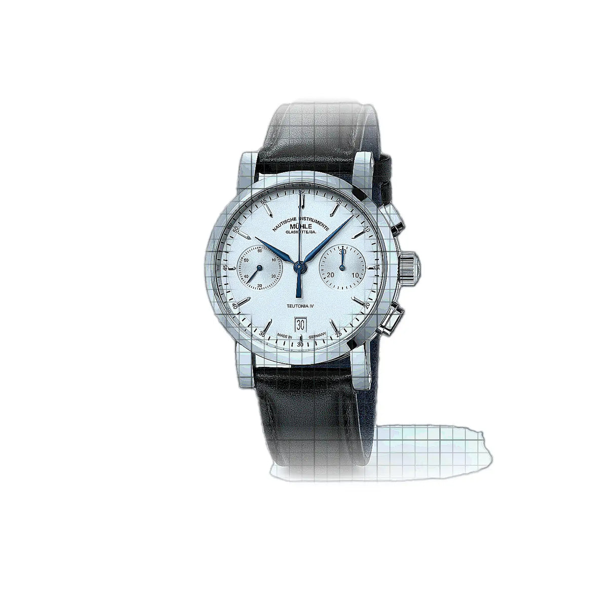 Montre Mühle Glashütte Teutonia M1-44-35-200-LB, cadran argenté, acier inoxydable 39mm