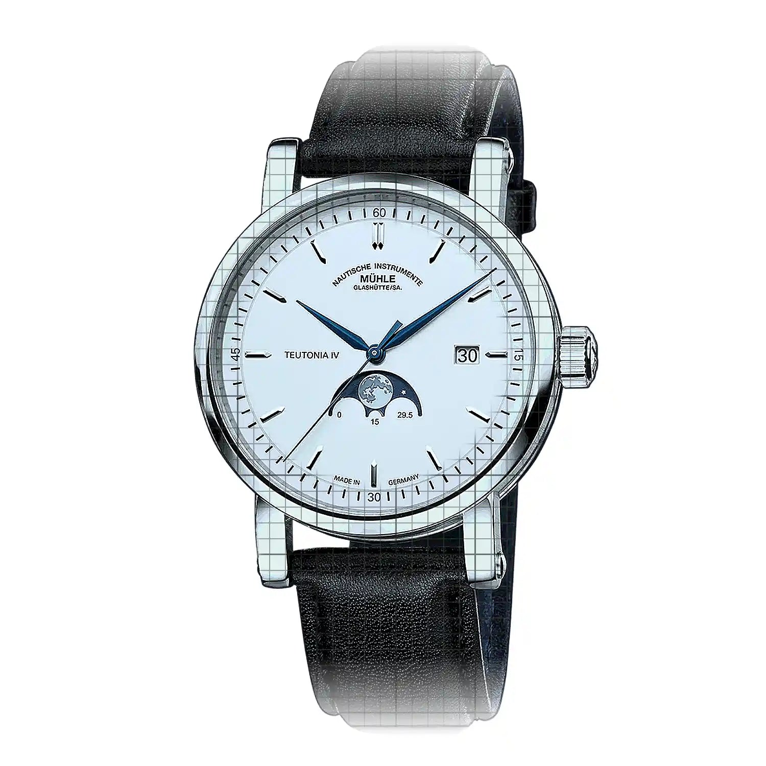 Mühle Teutonia IV Mondphase White 41mm