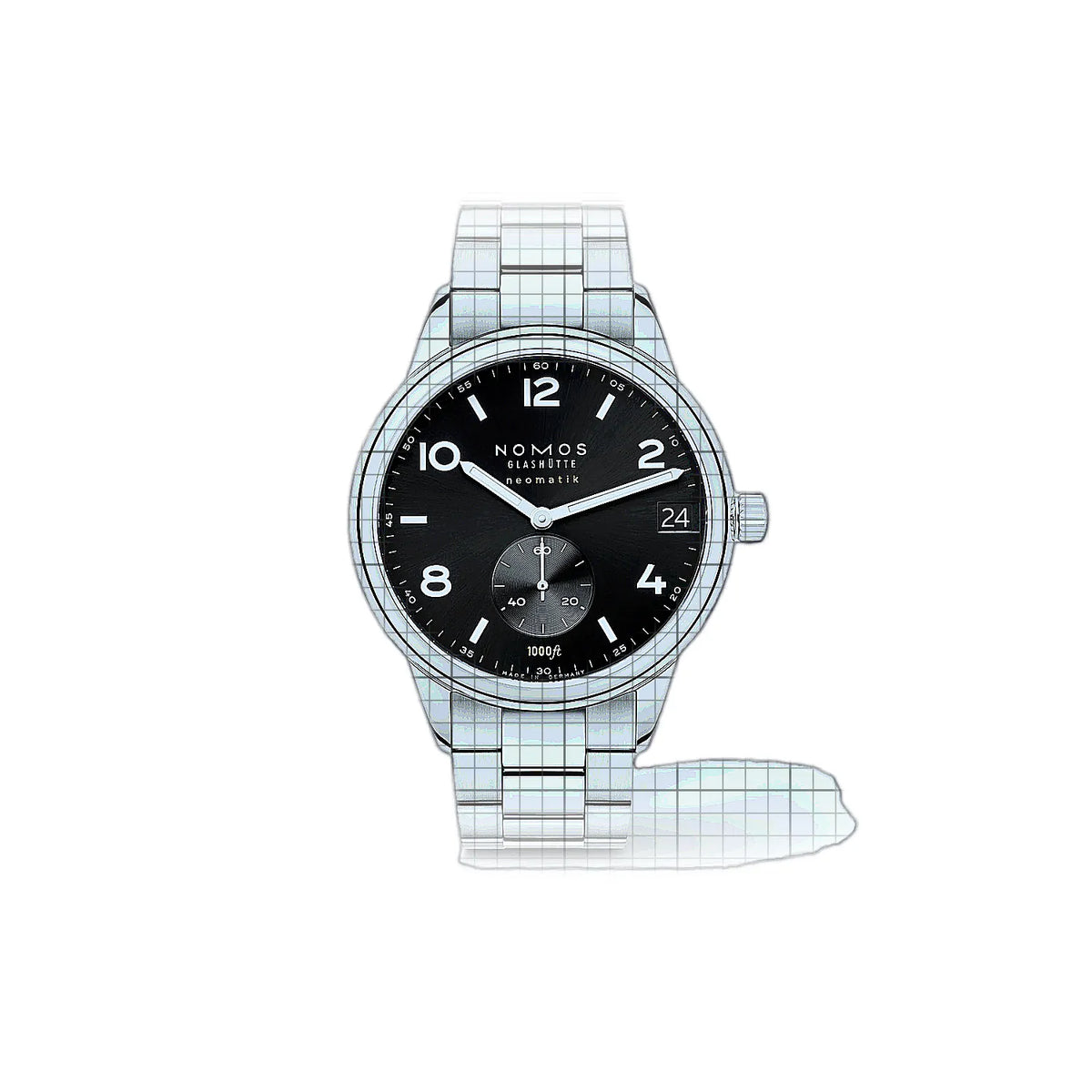 NOMOS Glashütte Club 781 Club Sport Schwarz Zifferblatt Edelstahl 42 mm Uhr