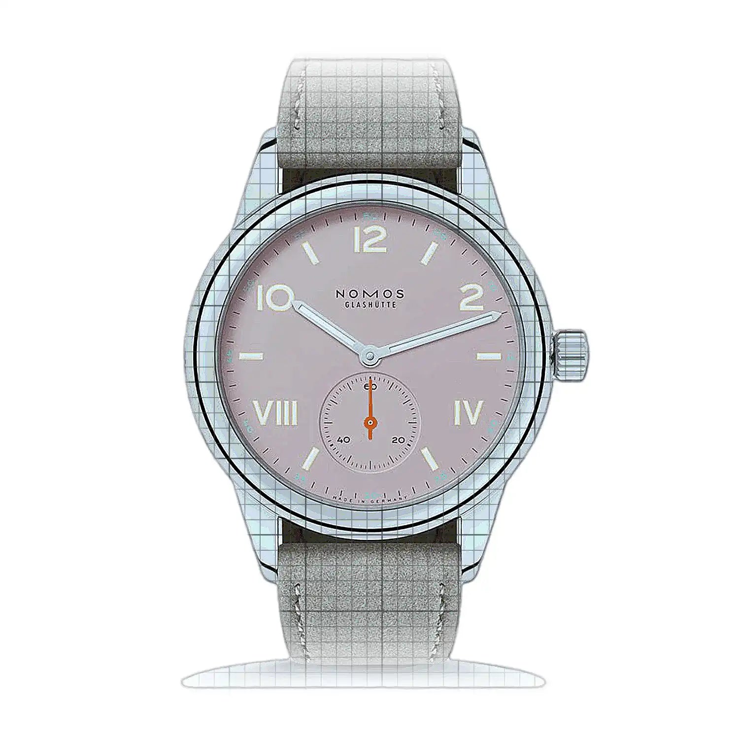 Nomos Glashutte Club Campus 706 Pink Dial Stainless steel 36mm Watch