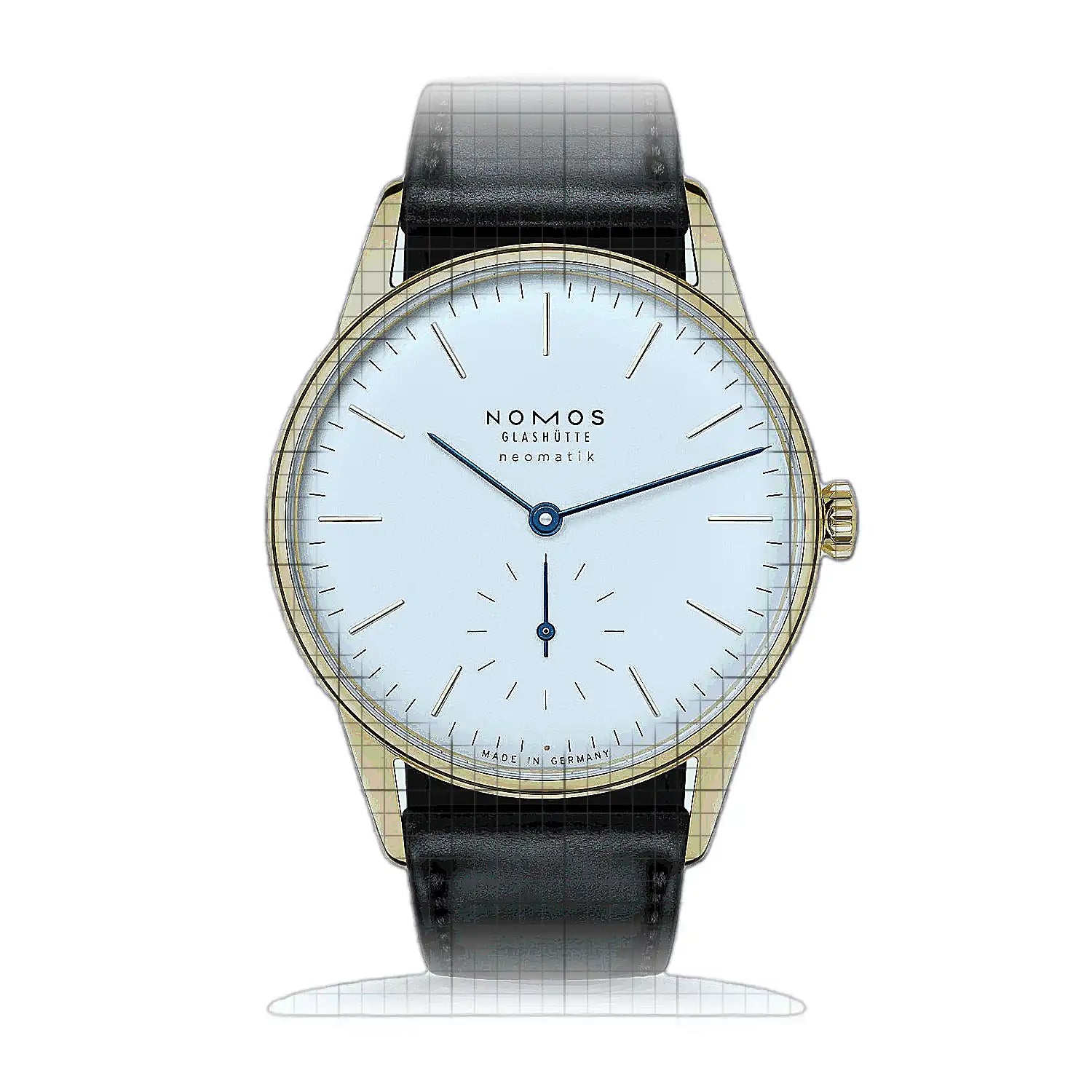 Nomos Glashutte Orion Gold neomatik 348 White Dial Gold 36mm Watch
