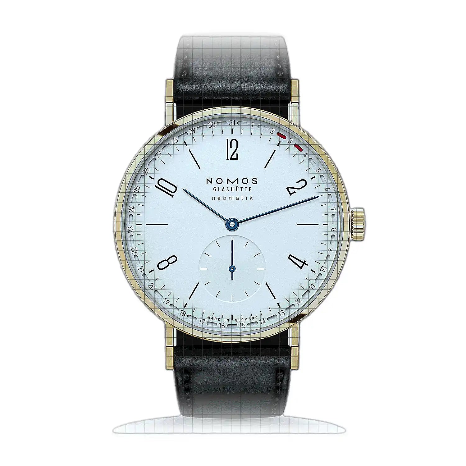 Nomos Glashutte Tangente Gold neomatik 38 Update 195 White Dial Gold 38,5mm Watch