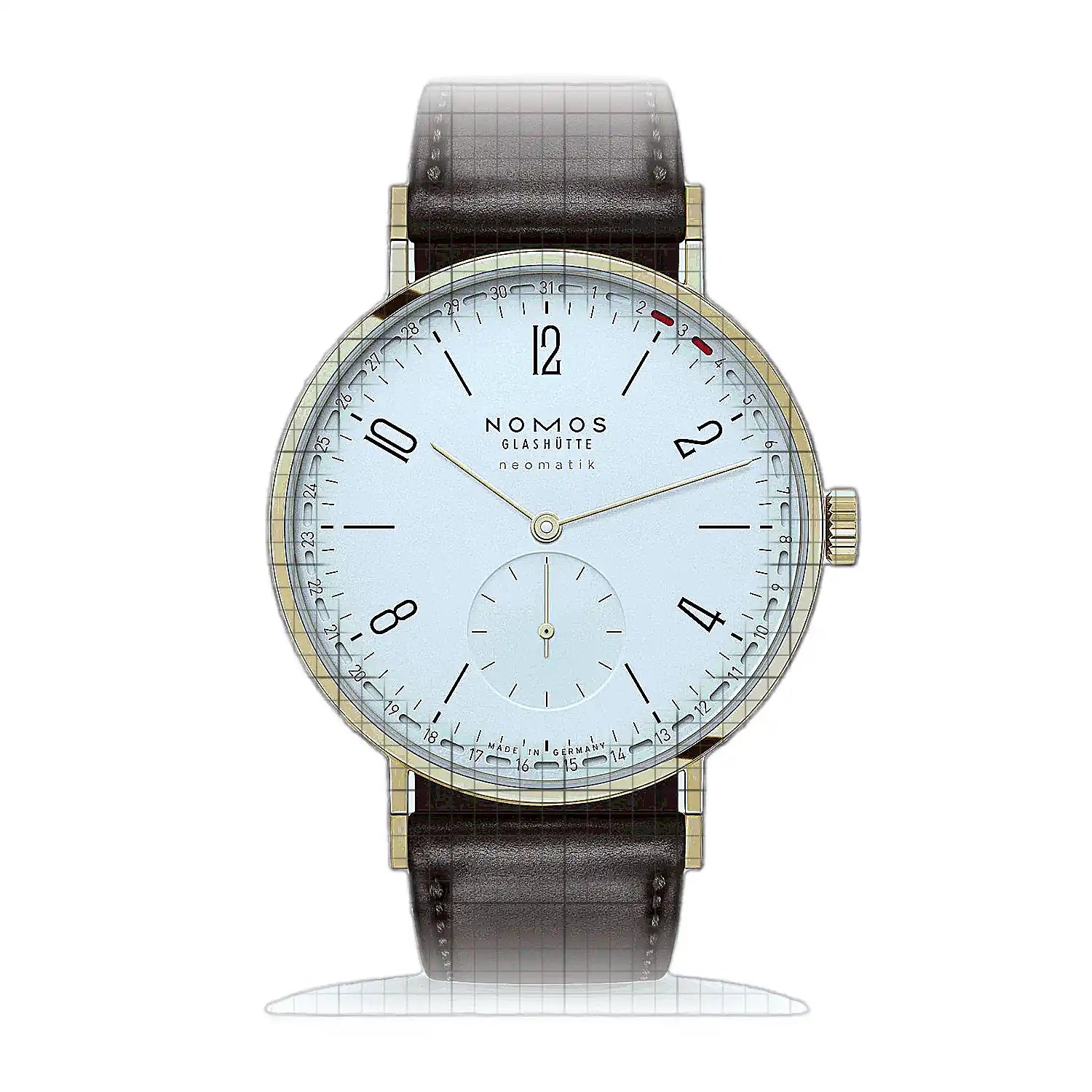 Nomos Glashutte Tangente Gold neomatik 38 Update 196 White Dial Gold 38,5mm Watch