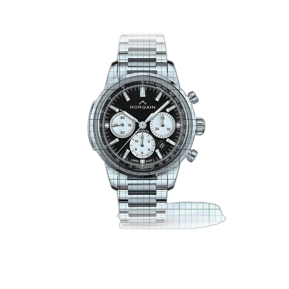 Norqain Freedom N2200.18S01.B01.S01 Schwarz Zifferblatt aus Edelstahl, 43 mm Uhr
