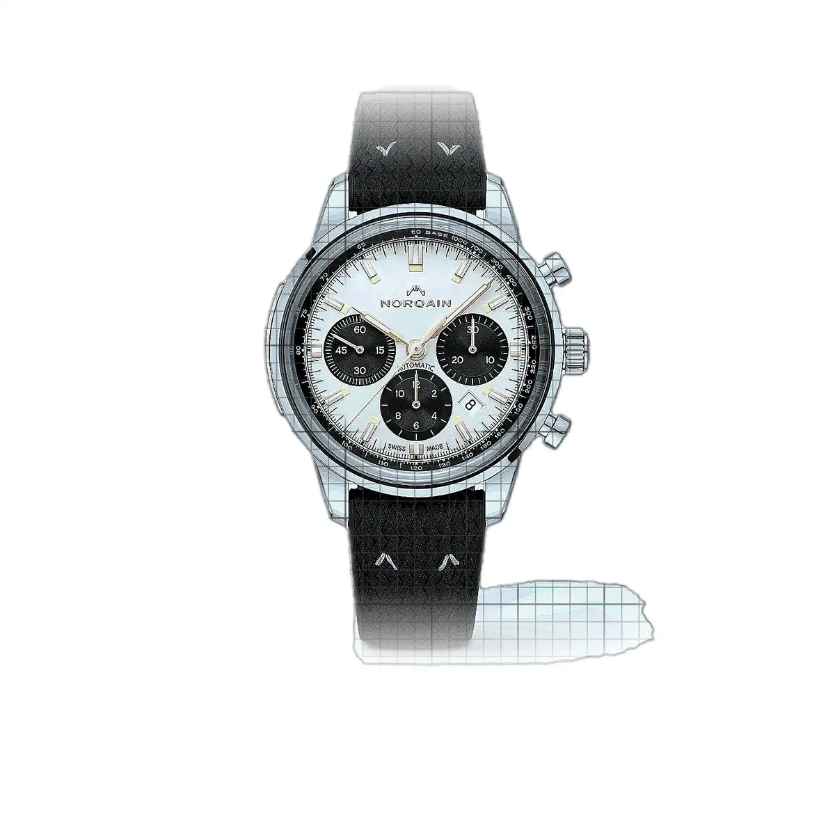 Norqain Freedom N2200.19S02.C01.R01 Weiß Zifferblatt aus Edelstahl, 43 mm Uhr