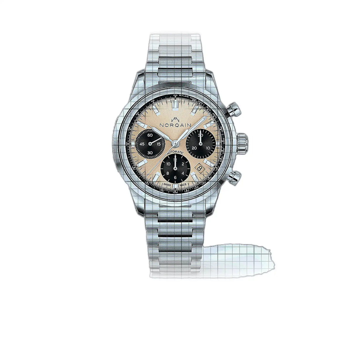 Norqain Freedom N2201.19S02.01.S01 Orange Zifferblatt aus Edelstahl 40mm Uhr