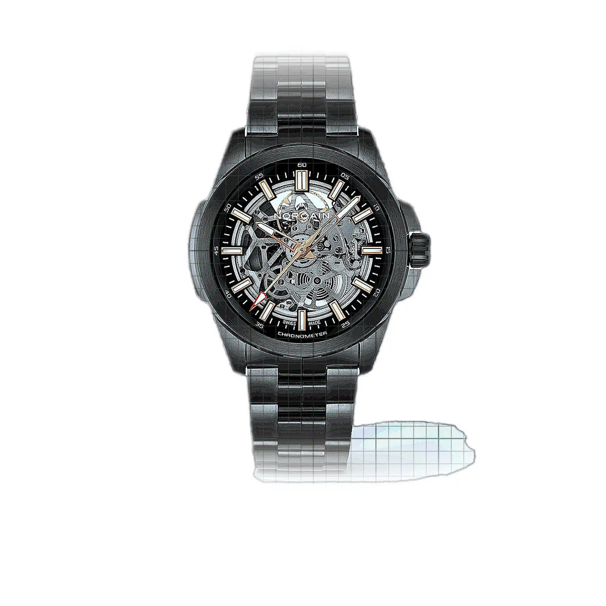 Norqain Independence N3000.07B01.B02.B01 Skelettzifferblatt, Edelstahl, PVD-beschichtet, 42 mm Uhr