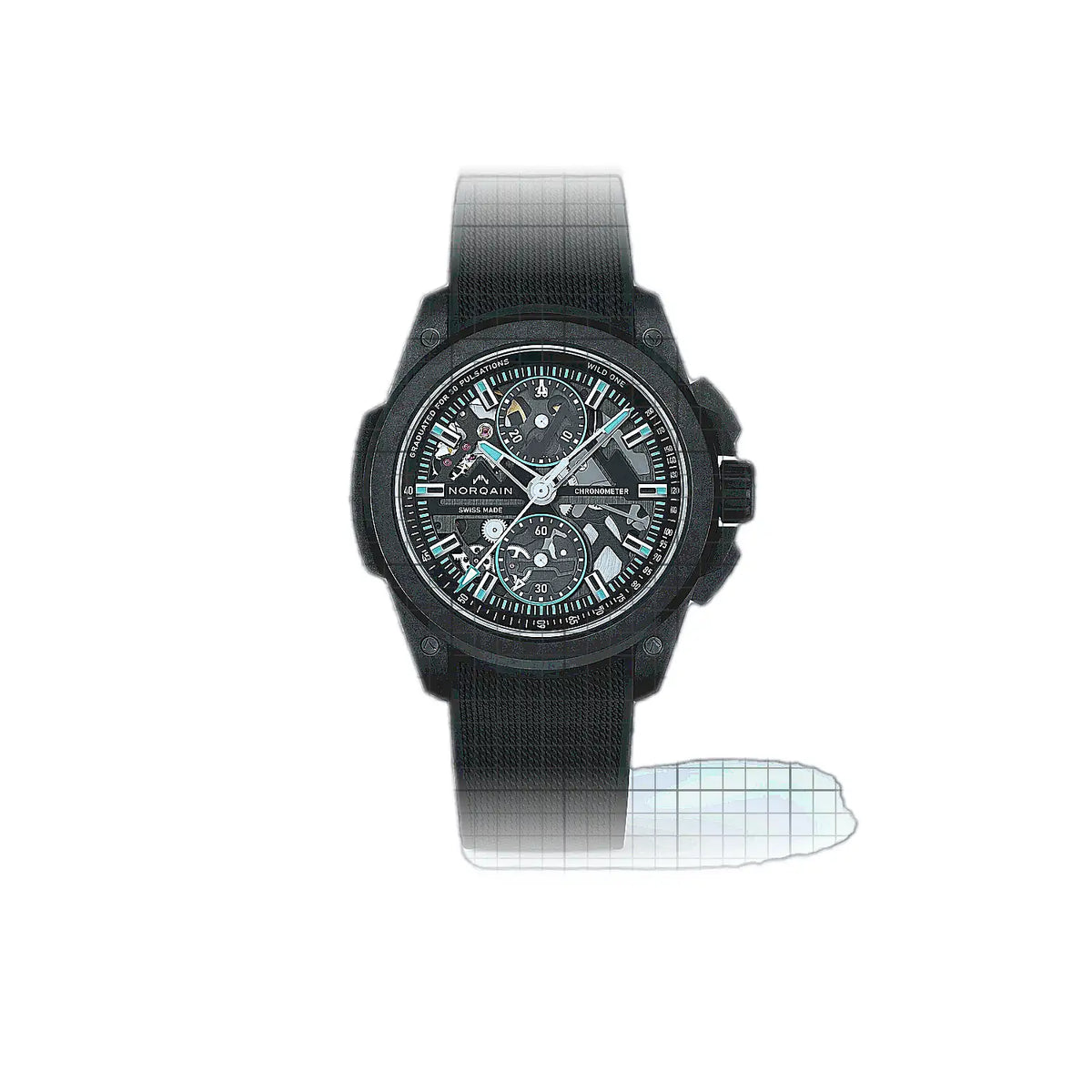 Norqain Independence N3002.40Q01.B07.R01 horloge met skeletwijzerplaat en Norteq-mechanisme, 42 mm