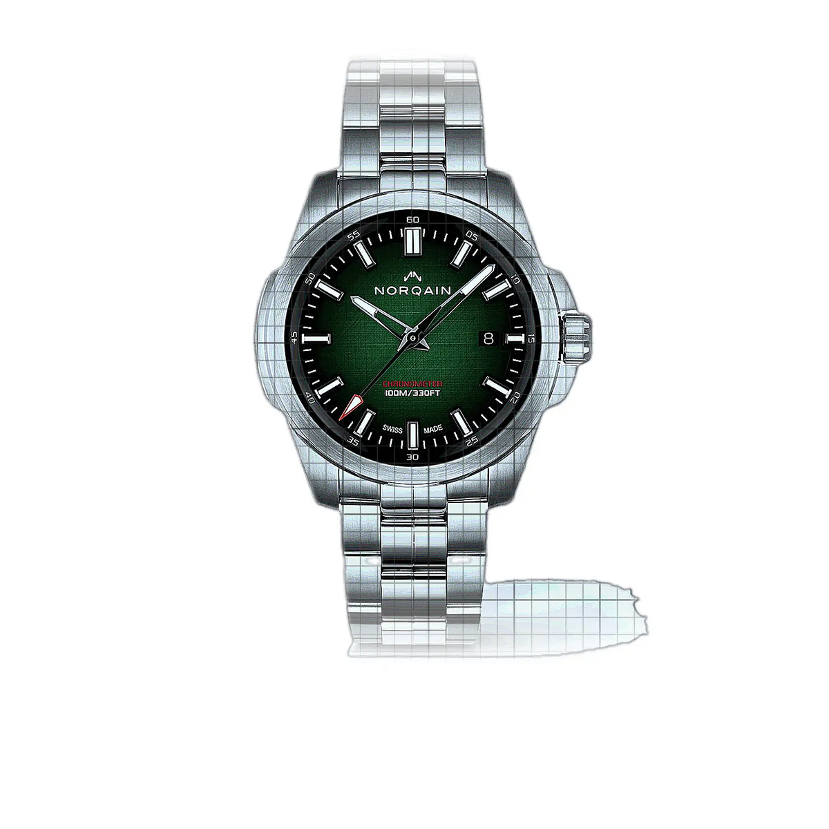 Norqain Independence N3008.08S01.E01.S01 Grün Zifferblatt aus Edelstahl 40mm Uhr