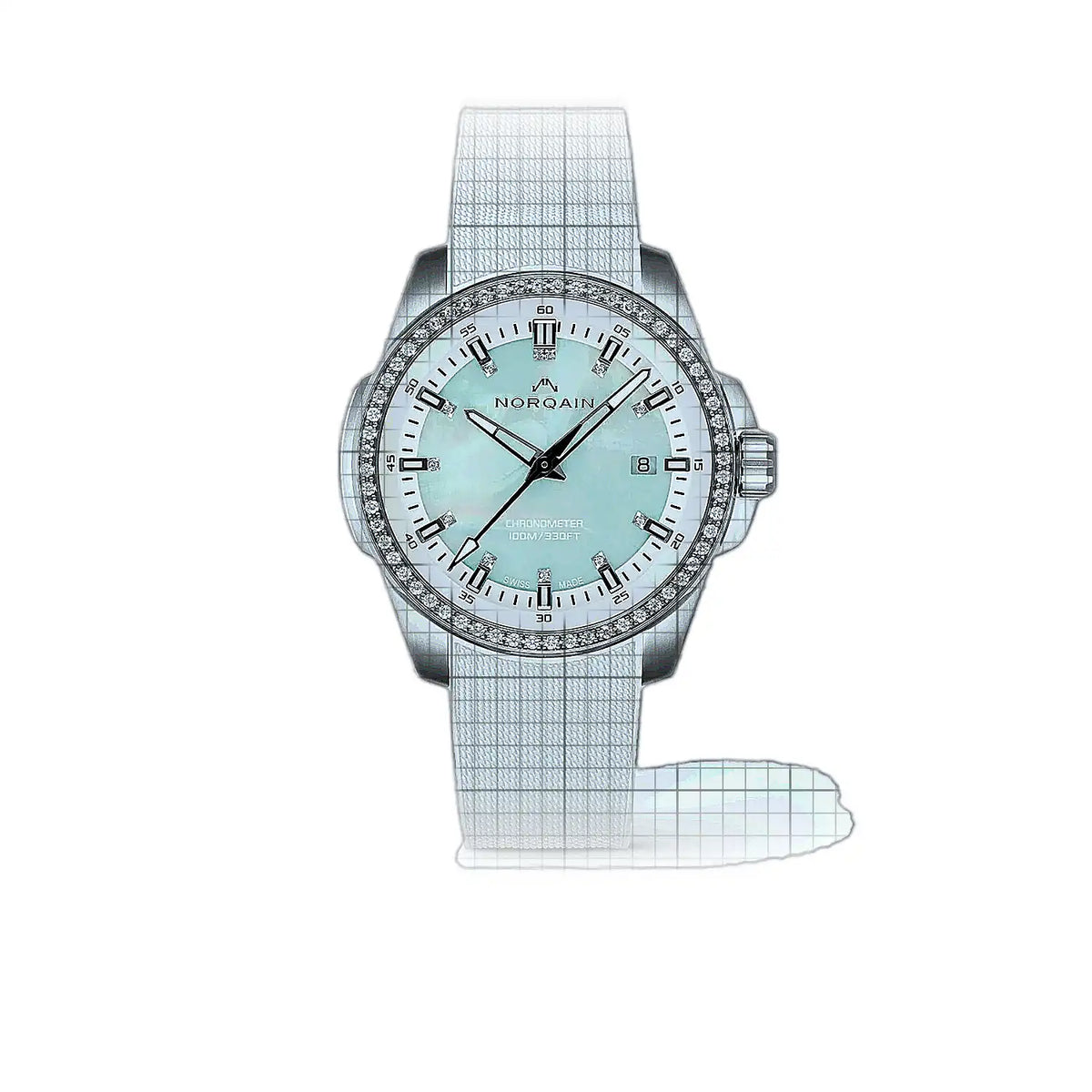 Norqain Independence N3008.08S02.E01.R01 Weiß Zifferblatt aus Edelstahl 40mm Uhr
