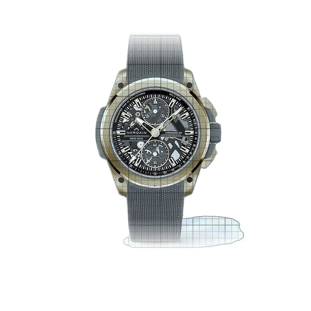 Norqain Wild ONE N3002.40G01.B01.R02 Horloge met skeletwijzerplaat, roségoud, 42 mm