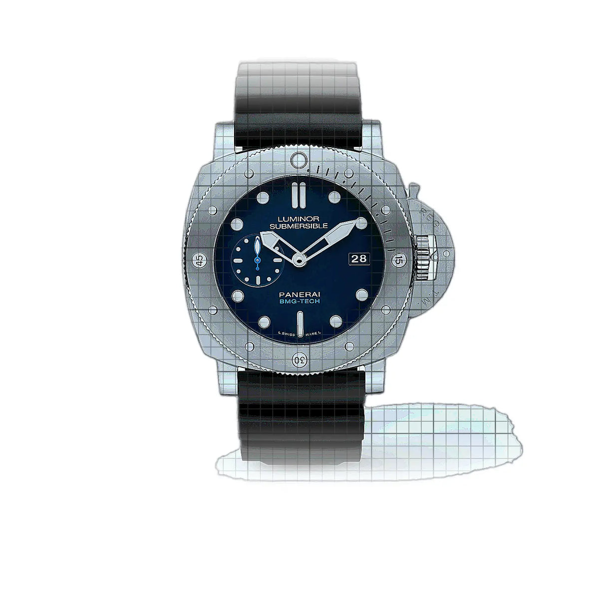 Panerai Submersible PAM00692 horloge met blauwe wijzerplaat BMG-TECH, 47 mm