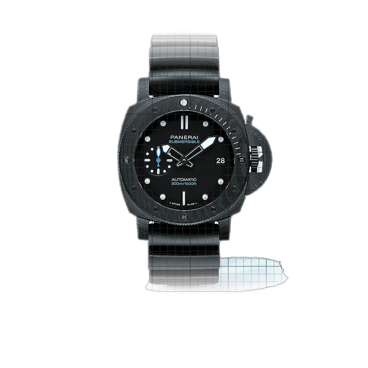 Panerai Submersible PAM01231 Schwarz Zifferblatt Carbon 42 mm Uhr
