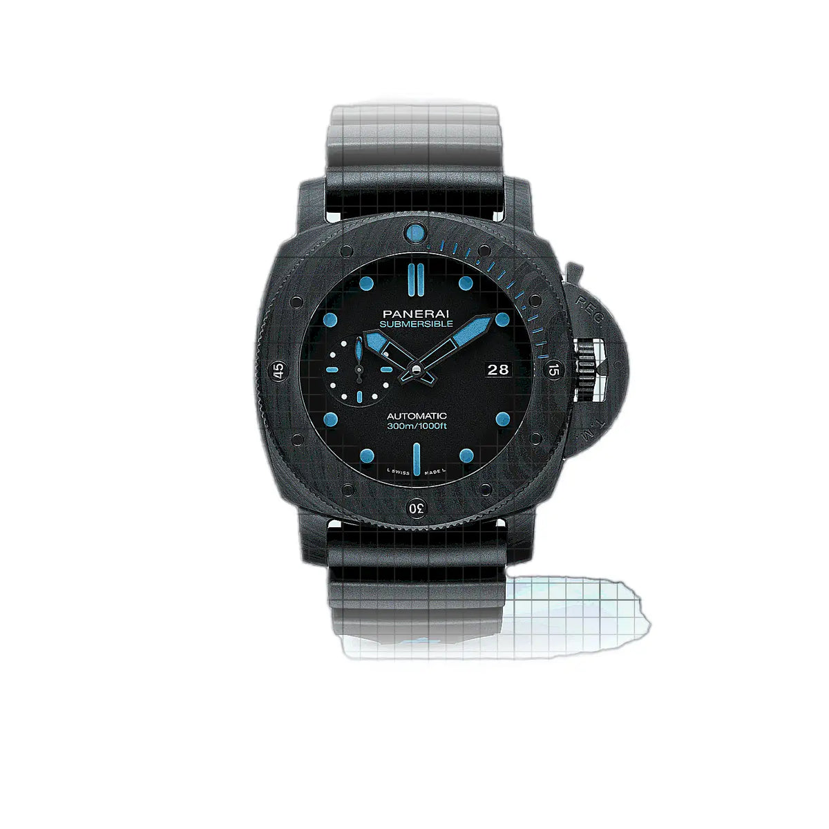 Panerai Submersible PAM01616 Schwarz Zifferblatt Carbon 47 mm Uhr