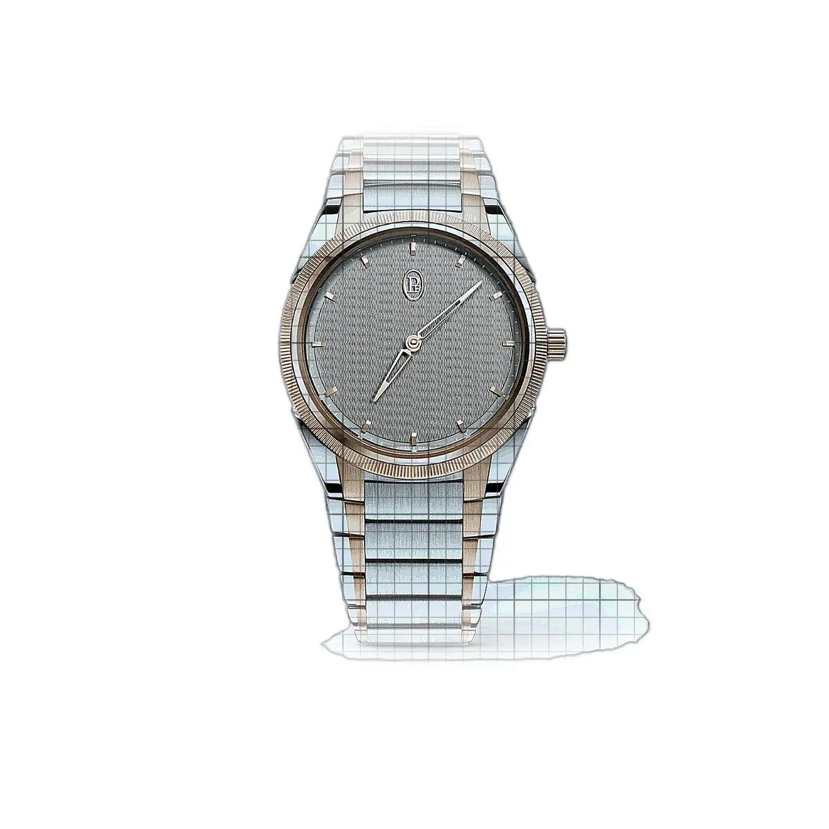 Parmigiani Fleurier Tonda PFC804-1020003-100182 Horloge met grijze wijzerplaat, roségoud en roestvrij staal, 36 mm