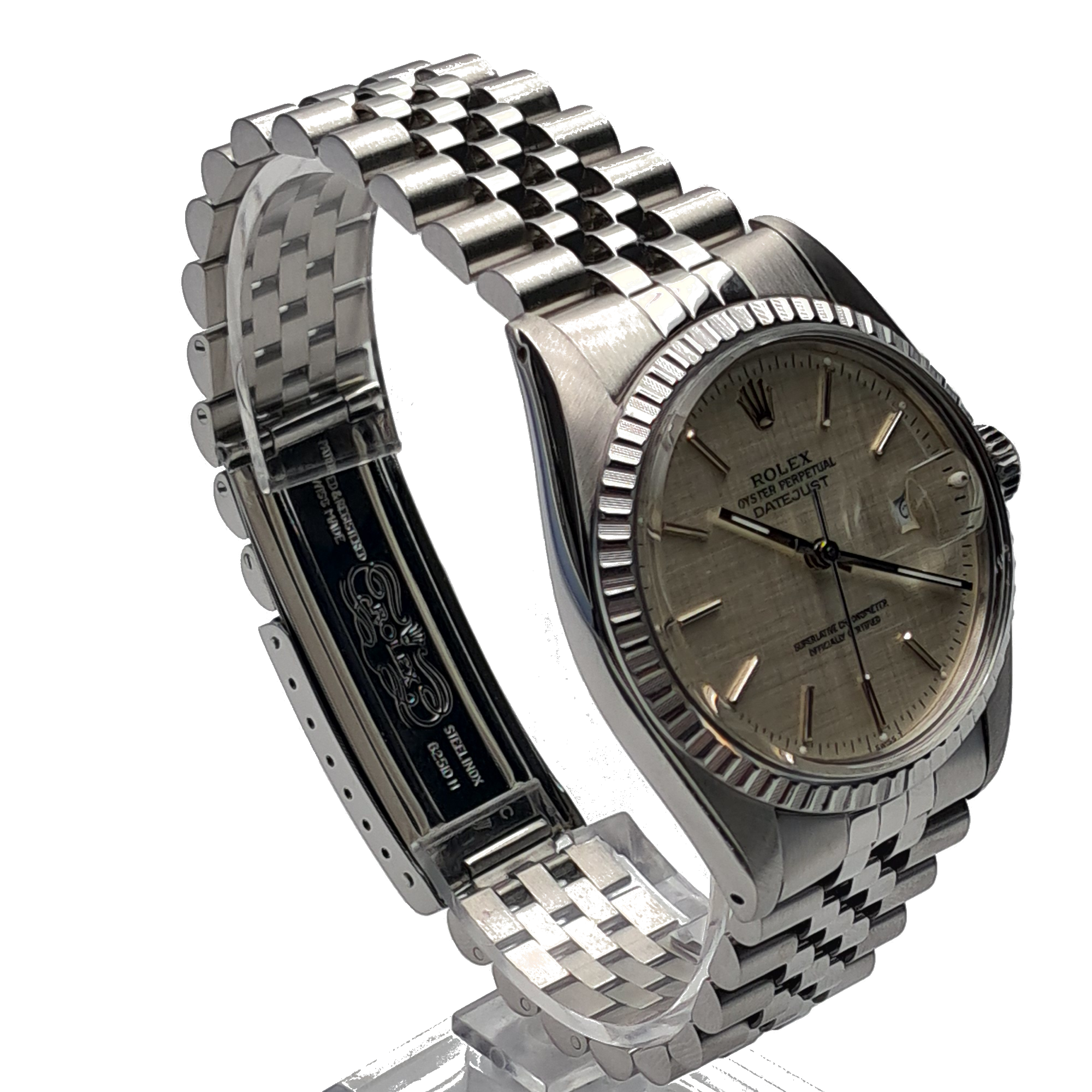 Rolex Datejust Silver Linen Jubilee 36 CPO 1979