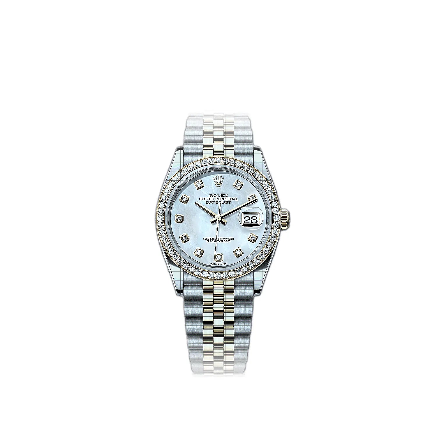 Rolex Datejust 126283rbr-0009 Mother of pearl Dial Stainless steel, yellow gold 36mm Watch