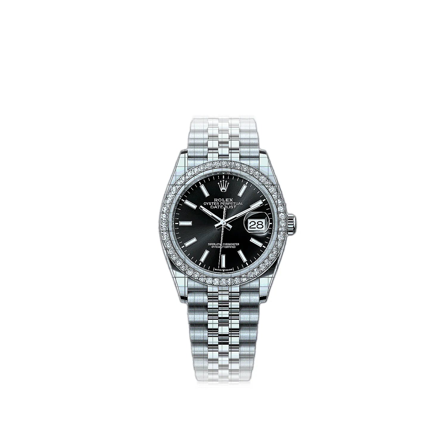 Rolex Datejust 126284rbr-0007 Black Dial Stainless steel, white gold 36mm Watch
