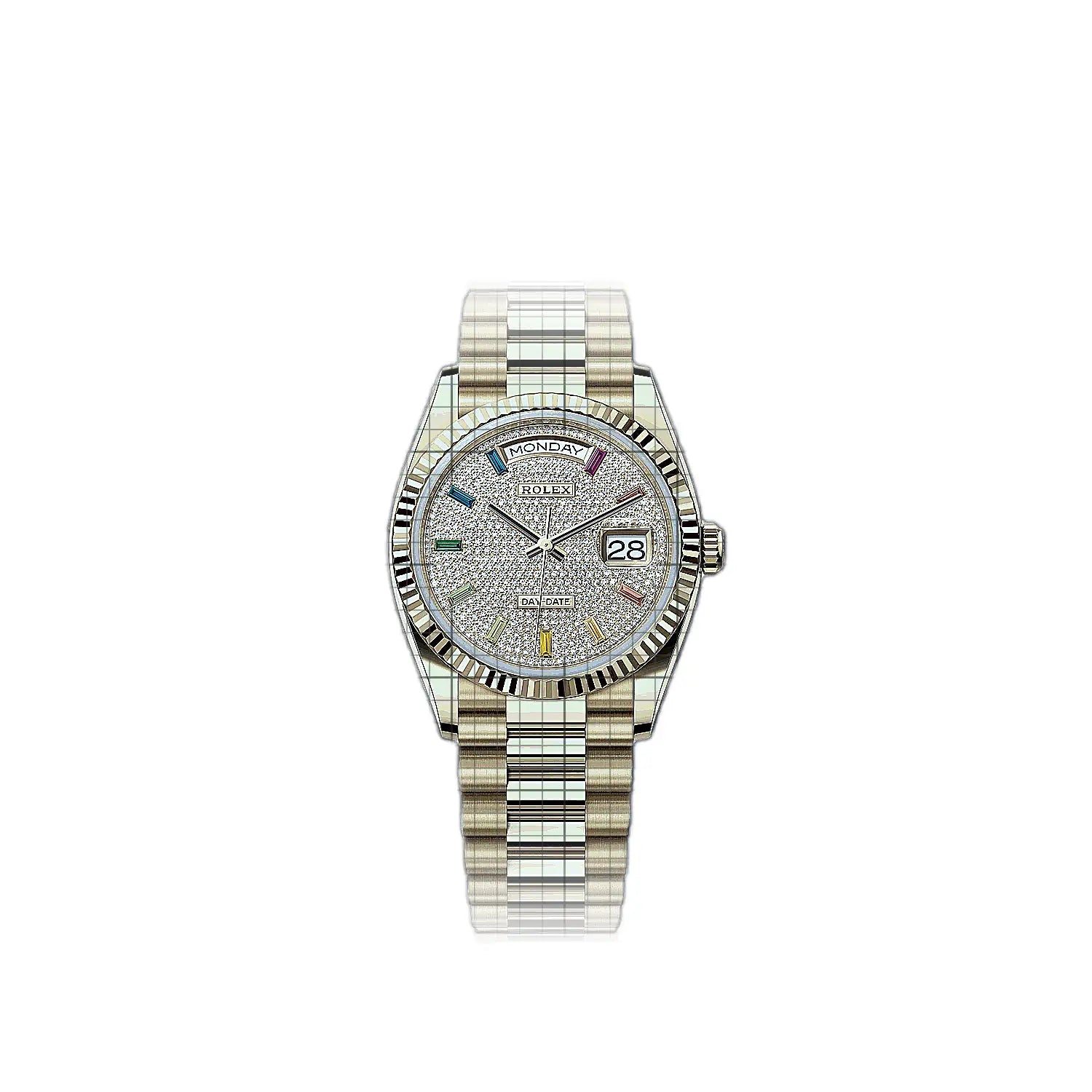 Rolex Day-Date 128238-0051 Gemstones Dial Yellow gold 36mm Watch