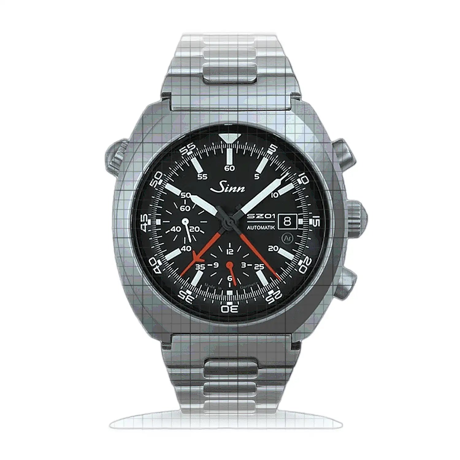 Sinn 140 St – Metal bracelet H-Link 140.020H Black Dial Stainless steel 44mm Watch